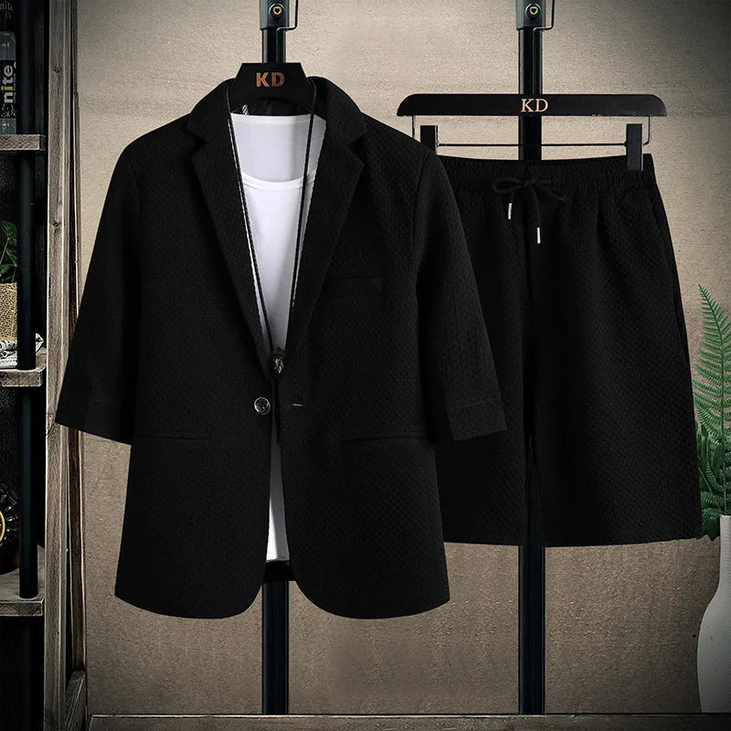 Set coordinato casual giacca e pantaloncini da uomo - Set coordinato uomo ATREND