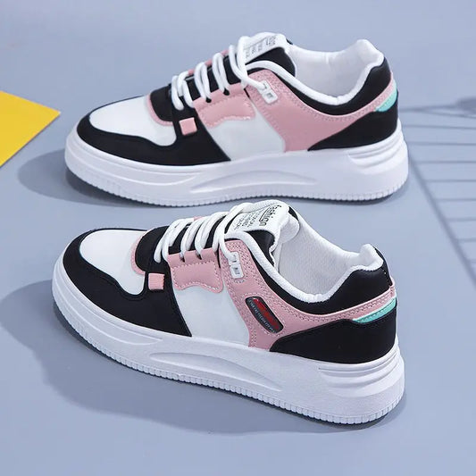 Sneakers casual in pelle PU con lacci da donna - Sneakers donna ATREND