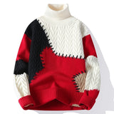 Pullover casual geometrico bicolor da uomo - Pullover uomo ATREND