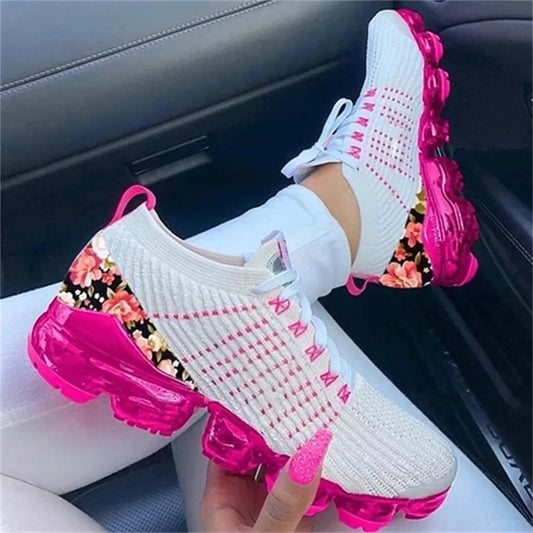Sneakers casual a calzino in cotone con stampa floreale da donna - Sneakers donna ATREND