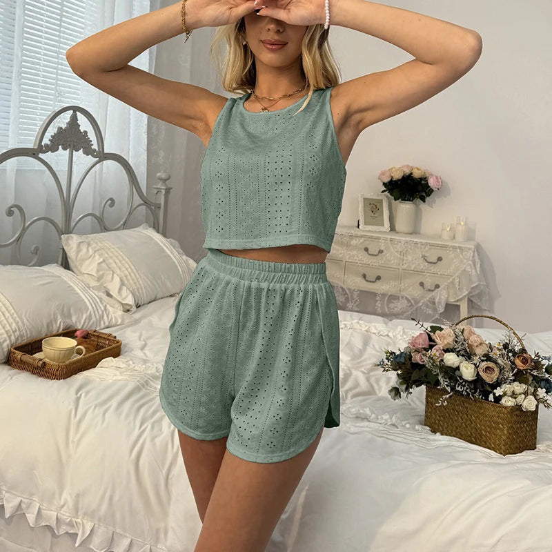 Pigiama casual canottiera e pantaloncini da donna - Pigiama donna ATREND