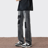 Jeans casual patchwork streetwear da uomo - Jeans uomo ATREND