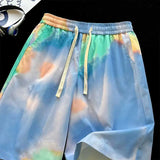 Pantaloncini casual con stampa grafica fascia elastica e lacci da uomo - Pantaloncini uomo ATREND