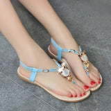 Sandali infradito casual con pietre e cinturino elastico da donna - Sandali donna ATREND