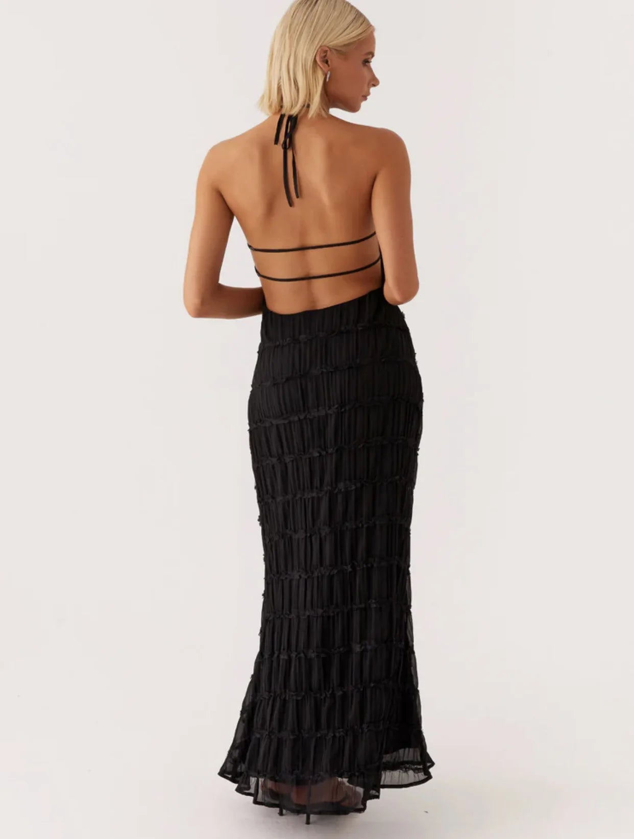 Abito lungo casual plissettato da donna - Abbigliamento Abiti ATREND