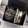 Set idea regalo con orologio e 3 braccialetti da uomo