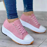 Sneakers casual canvas con para alta e lacci da donna - Sneakers donna ATREND
