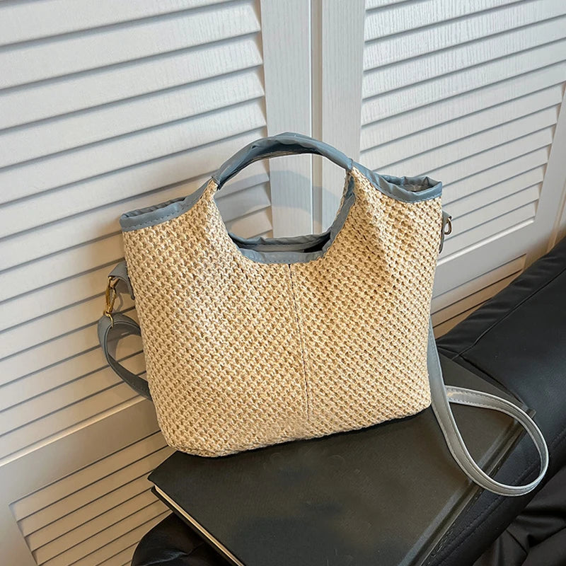 Borsa a mano con bordo a contrasto e cinturino regolabile da donna - Borsa a mano ATREND