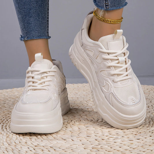 Sneakers casual con plateau traspiranti antiscivolo da donna