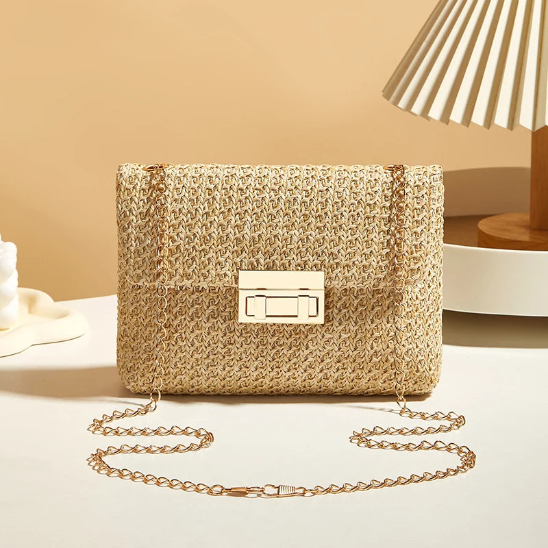 Borsa a spalla in paglia con tracolla da donna - Borsa a spalla ATREND