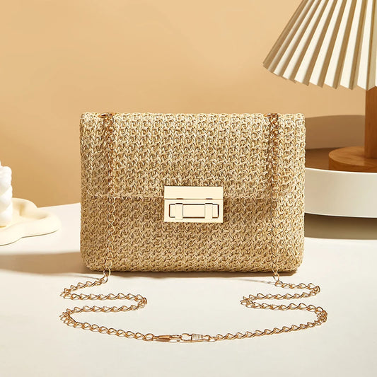 Borsa a spalla in paglia con tracolla da donna - Borsa a spalla ATREND