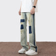 Jeans casual patchwork streetwear da uomo - Jeans uomo ATREND