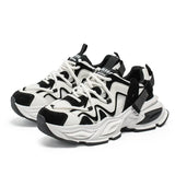 Sneakers chunky casual bicolor in pelle mesh traspirante da uomo