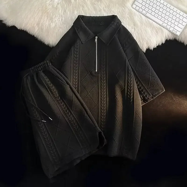 Set coordinato T-shirt a maniche corte con pantaloncini estivi da uomo