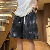Pantaloncini casual larghi con fascia elastica e lacci da uomo - Pantaloncini uomo ATREND