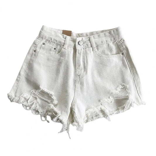 Pantaloncini di jeans casual strappati da donna - Pantaloncini di jeans donna ATREND