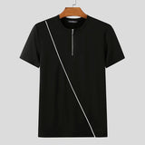 T-shirt casual con cerniera da uomo - Pantaloni uomo ATREND