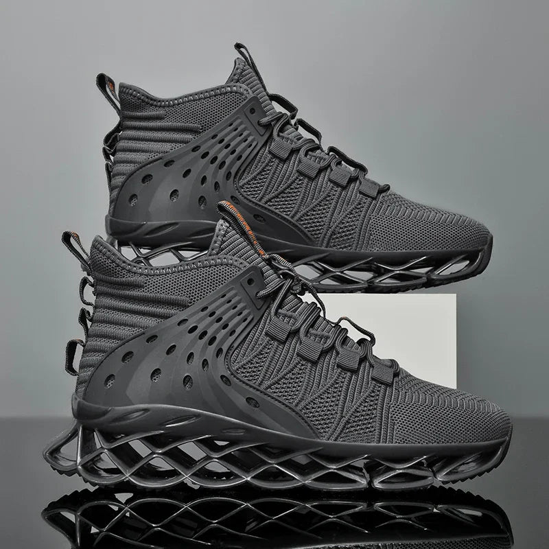 Sneakers chunky patchwork casual con suola geometrica da uomo