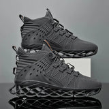 Sneakers chunky patchwork casual con suola geometrica da uomo