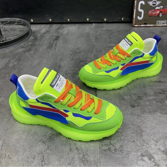 Sneakers casual con suola morbida in pelle microfibra da uomo