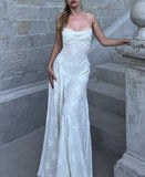 Abito lungo floreale in pizzo da donna - Abbigliamento Abiti ATREND