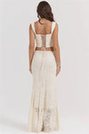 Set coordinato top e gonna lunga in pizzo da donna