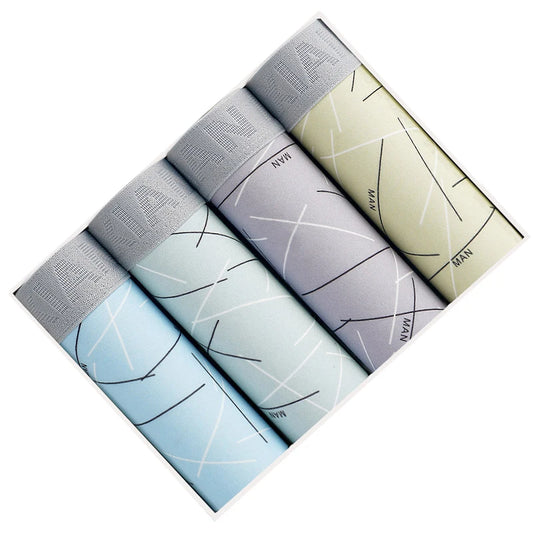 Boxer casual 4 pezzi multicolor con fascia elastica da uomo - Boxer uomo ATREND