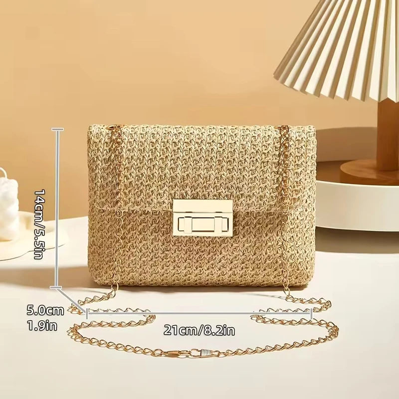 Borsa a spalla in paglia con tracolla da donna - Borsa a spalla ATREND