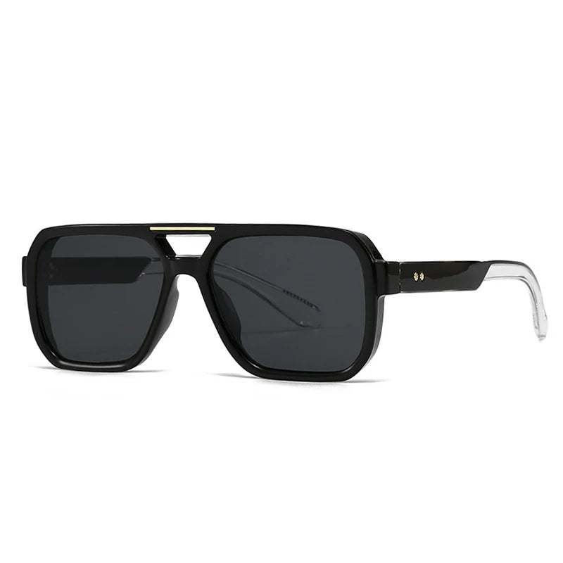 Occhiali da sole retrò con lente geometrica bicolor unisex - Occhiali da sole unisex ATREND