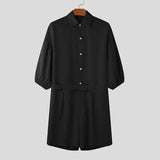 Jumpsuit casual a pantaloncini con cintura in vita da uomo - jumpsuit uomo ATREND