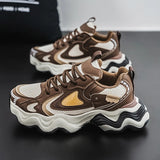 Sneakers casual in pelle mesh traspirante da uomo