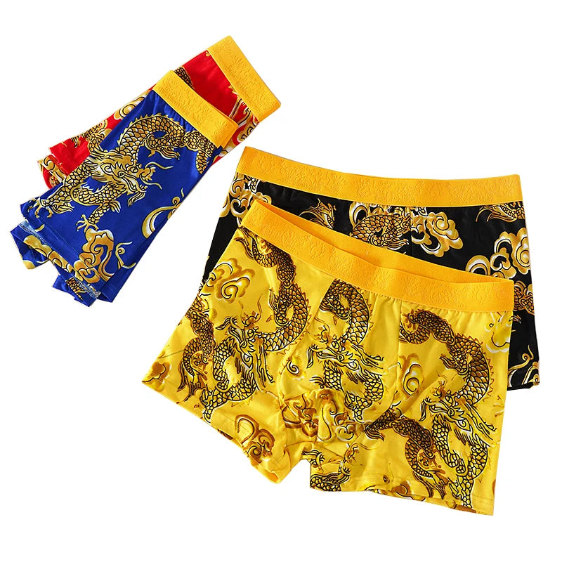 Boxer casual 4 pezzi con stampa animale e fascia elastica da uomo - Boxer uomo ATREND