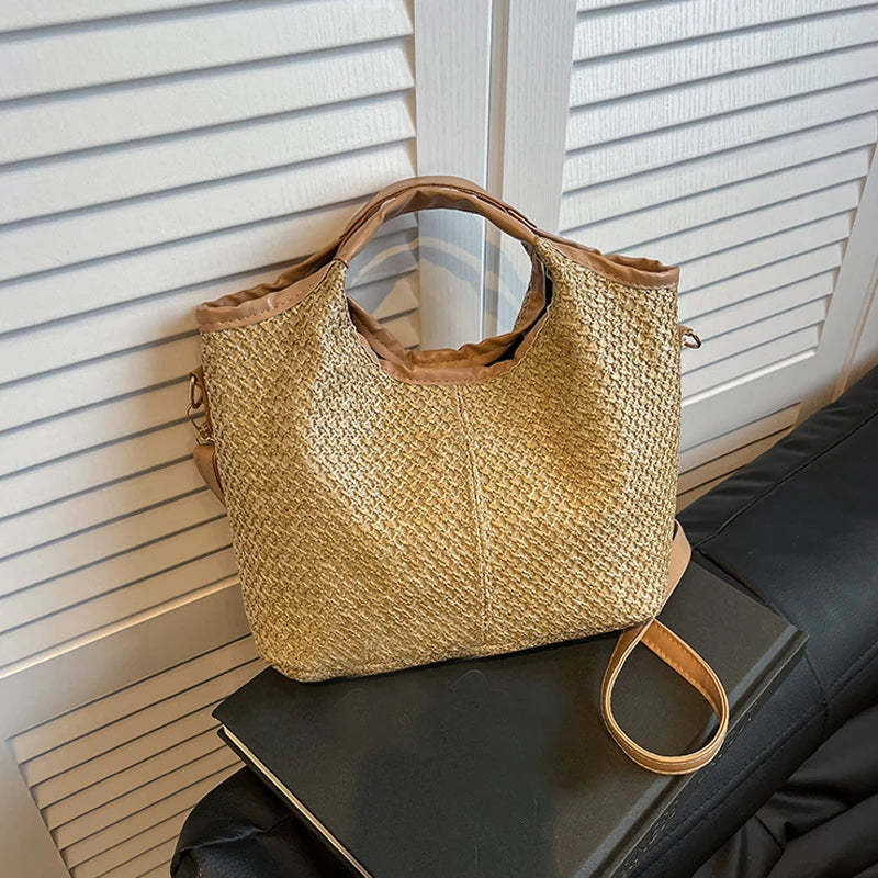 Borsa a mano con bordo a contrasto e cinturino regolabile da donna - Borsa a mano ATREND
