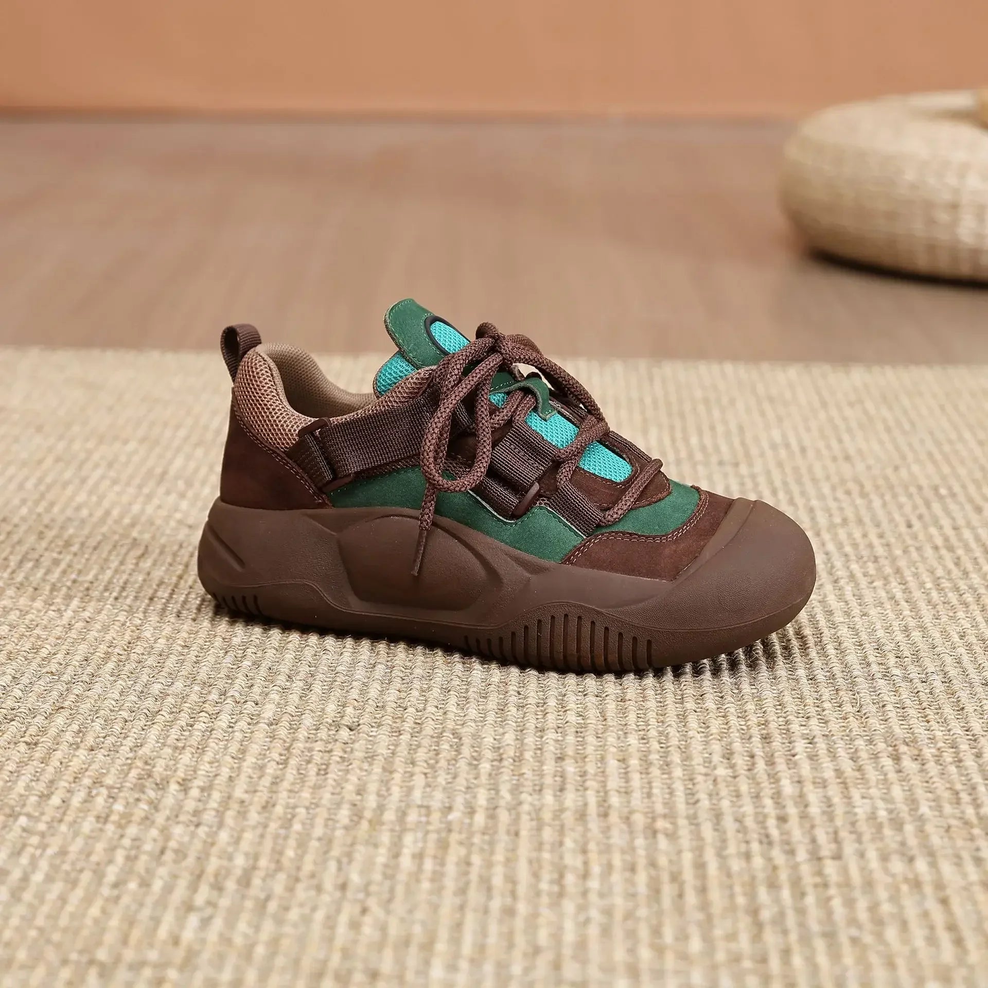 Sneakers casual retrò patchwork con lacci da donna - Sneakers donna ATREND