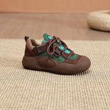 Sneakers casual retrò patchwork con lacci da donna - Sneakers donna ATREND