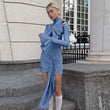 Mini abito casual con maniche a sbuffo e coda laterale con spacco da donna - Abbigliamento Abiti ATREND