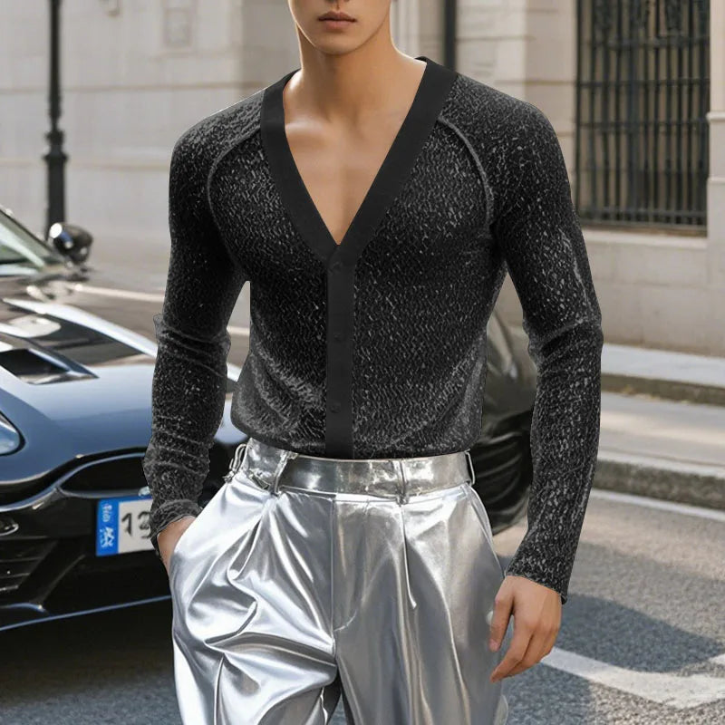 Camicia casual trasparente da uomo - Pantaloni uomo ATREND