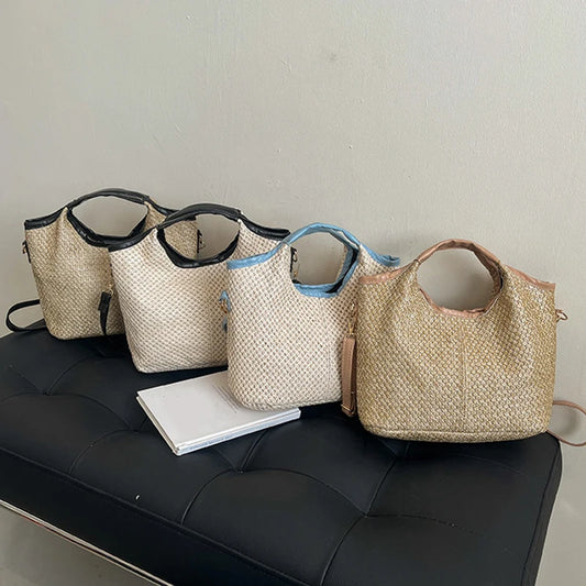 Borsa a mano con bordo a contrasto e cinturino regolabile da donna - Borsa a mano ATREND