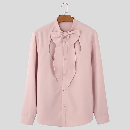 Camicia con chiusura a fiocco frontale da uomo - Pantaloni uomo ATREND