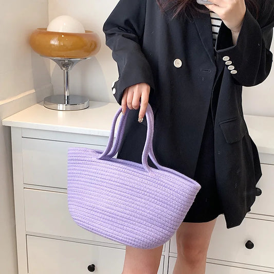 Borsa a mano casual in cotone da donna - Borsa a mano ATREND