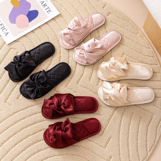 Ciabatte indoor in cotone con fiocco da donna - Ciabatte donna ATREND