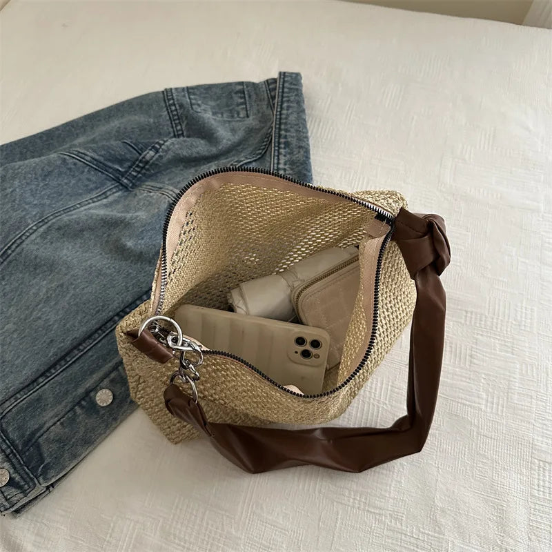 Borsa a tracolla casual con cinturino regolabile in pelle PU e catena da donna - Borsa a tracolla ATREND