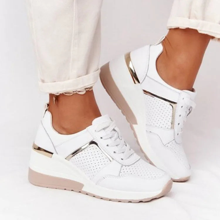 Sneakers casual con para alta dietro e lacci da donna - Sneakers donna ATREND