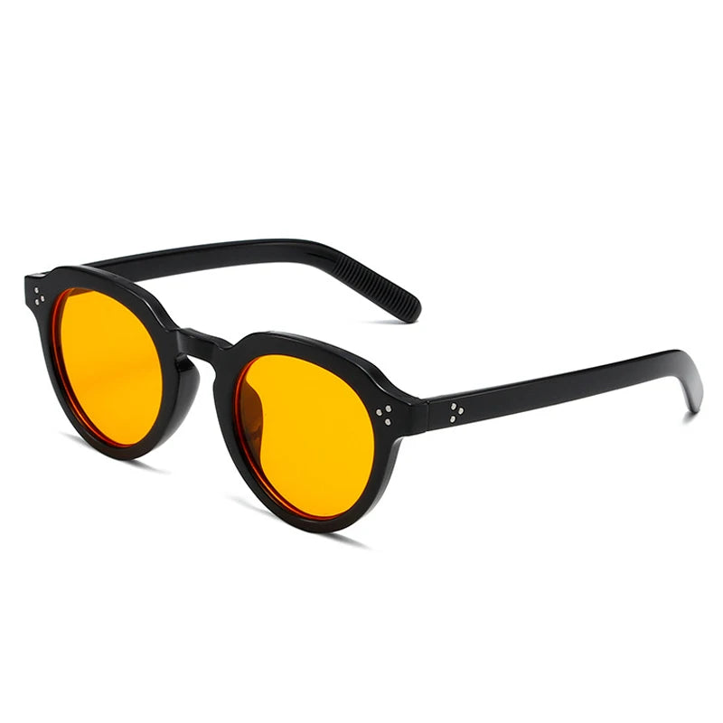 Occhiali da sole rotondi bicolor con lenti trasparenti e colorate unisex - Occhiali da sole unisex ATREND