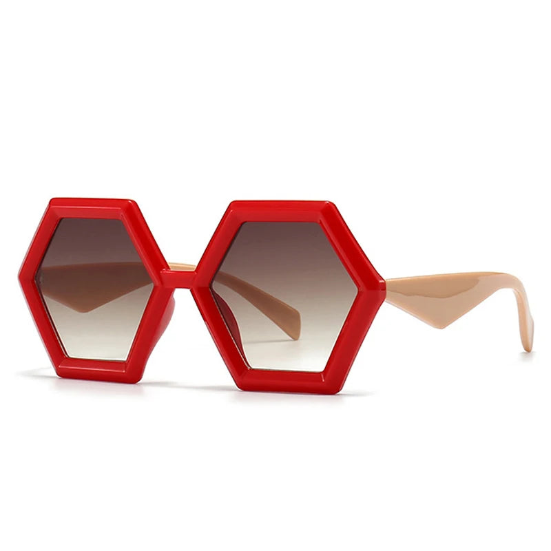 Occhiali da sole geometrici bicolor con lenti chiare unisex - Occhiali da sole unisex ATREND