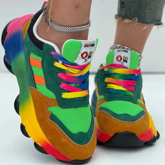 Sneakers casual multicolor outdoor con lacci da donna - Sneakers donna ATREND