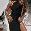 Women's Geometric Print Side Slit Swimsuit Cover Up