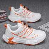 Sneakers chunky casual in pelle in microfibra da uomo