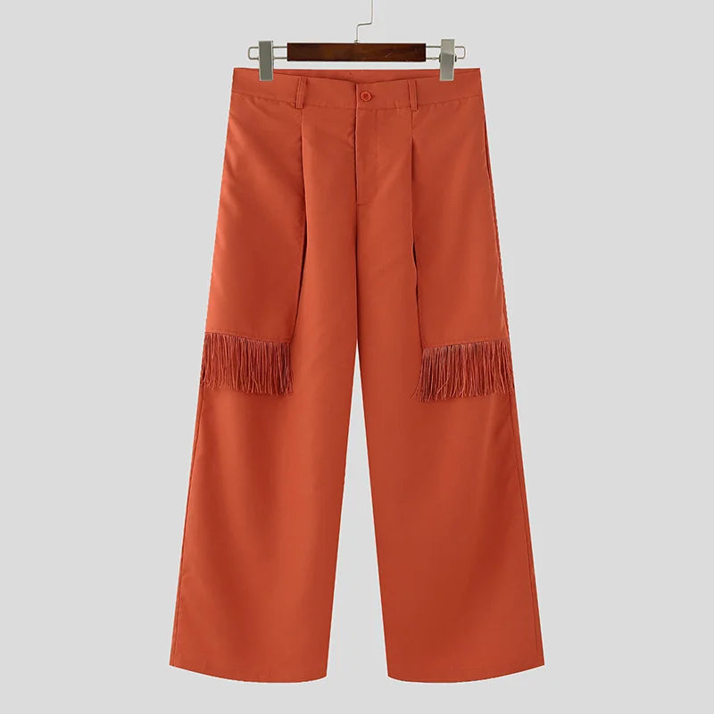 Pantaloni larghi con frange laterali da uomo - Pantaloni uomo ATREND