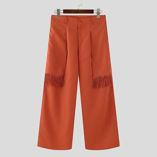 Pantaloni larghi con frange laterali da uomo - Pantaloni uomo ATREND